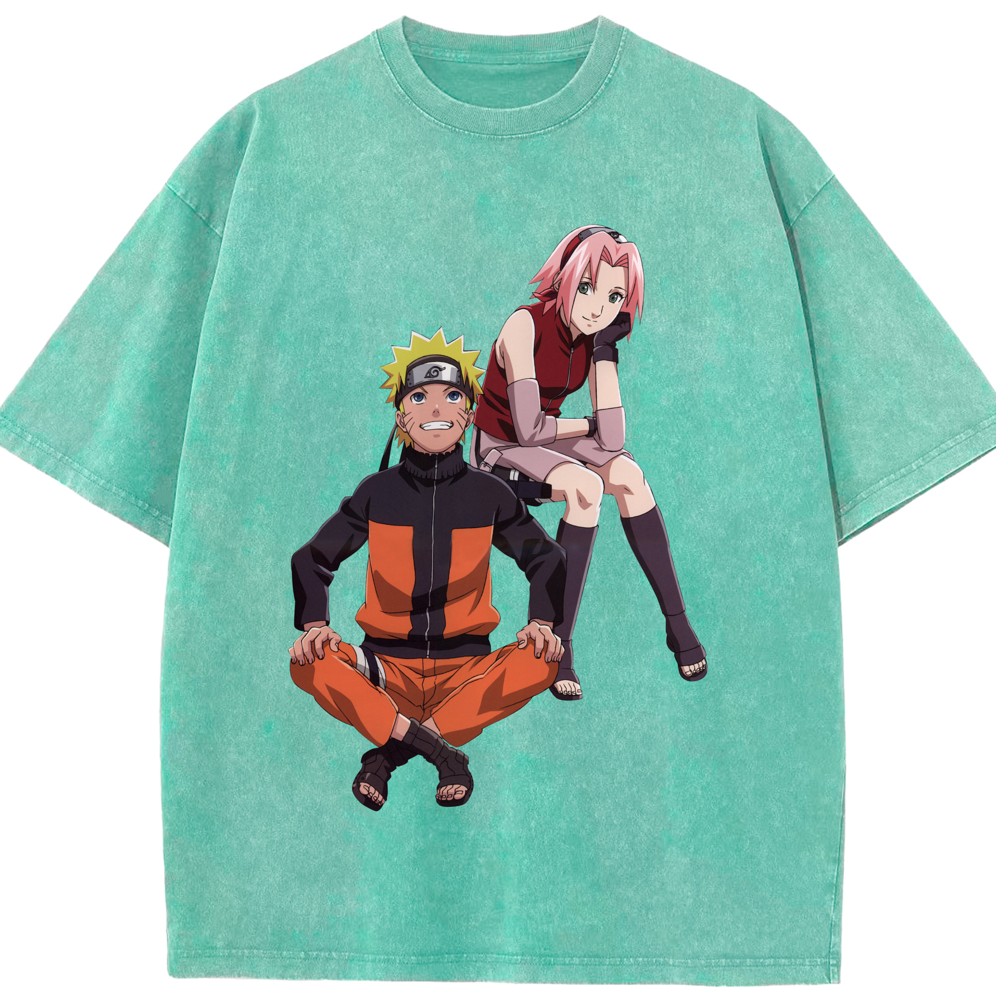 （画像用） NARUTO -ナルト- うずまき ナルト Uzumaki Naruto 綿100% ヴィンテージ風 半袖Tシャツ（フロントプリント）